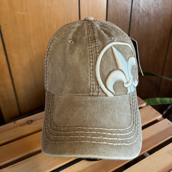 Matte Tan Khaki Fleur de Lis Cap - Picture 10 of 13